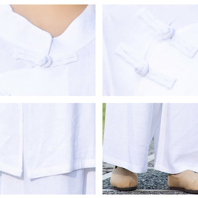 Buddha Stones 2Pcs Plain Long Sleeve Zen Yoga Clothing Meditation Clothing Top Pants Women's Set - image 3