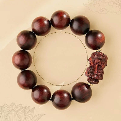 Foviel Kleine Blatt rotes Sandelholz PiXiu Schutz Armband