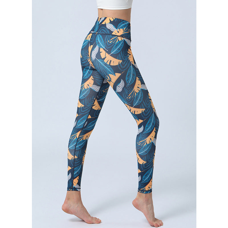 Buddha Stones Leaves Print Pants Sports Fitness Yoga High Waist Leggings Women's Yoga Pants - image 14