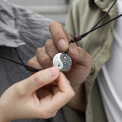 Buddha Stones 990 Sterling Silver Yin Yang Balance Harmony Necklace Pendant (Extra 30% Off | USE CODE: FS30) - image 4