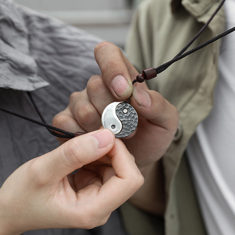 Buddha Stones 990 Sterling Silver Yin Yang Balance Harmony Necklace Pendant (Extra 30% Off | USE CODE: FS30) - image 4