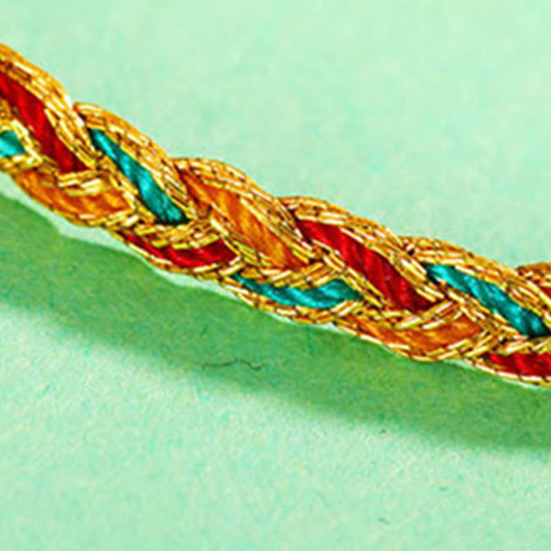 Buddha Stones Handmade Multicolored Dragon Scale Pattern Braid String Bracelet - image 6