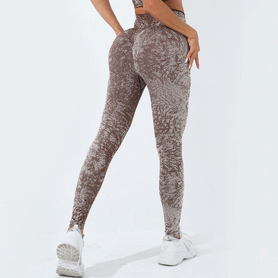 Buddha Stones Seamless Fitness Crop Tank Top High Waist Leggings Pants Sports Gym Yoga Outfits - Leggings - Brown - US6，UK/AU10，EU38 (L)  - image 31