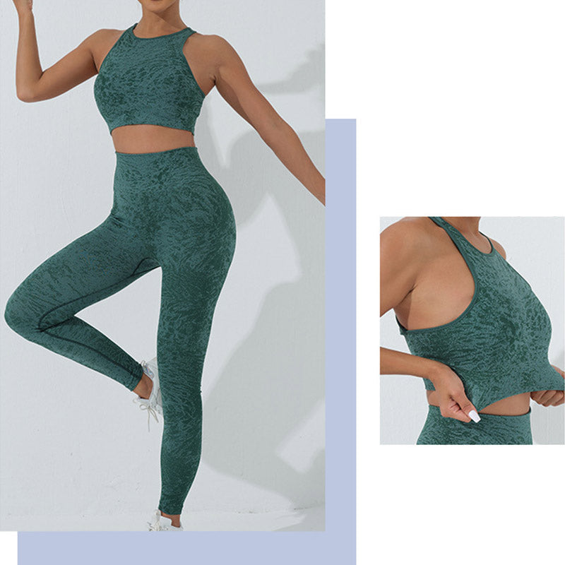 Buddha Stones Seamless Fitness Crop Tank Top High Waist Leggings Pants Sports Gym Yoga Outfits - image 10