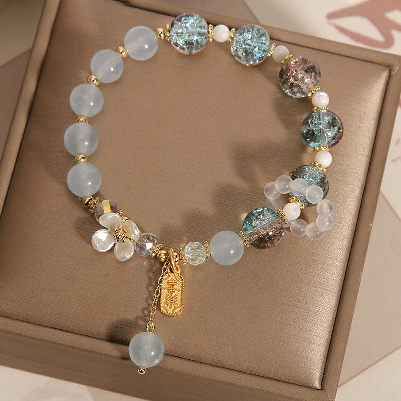 FREE Today: Wish You Peace and Happiness Blue Crystal Amethyst Flower Bracelet - image 2