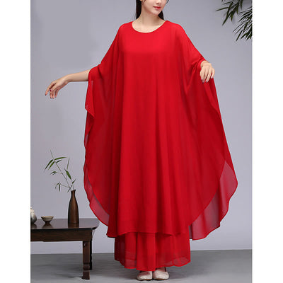 Buddha Stones Simple Pattern Midi Dress Wide Leg Pants Meditation Spiritual Zen Practice Yoga Dance Clothing - image 11