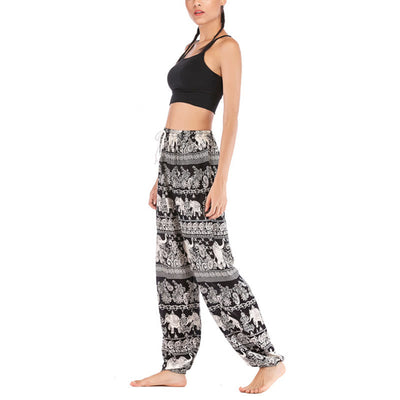 Buddha Stones Boho Loose Elephant Pattern Harem Trousers Women's Yoga Pants - image 14