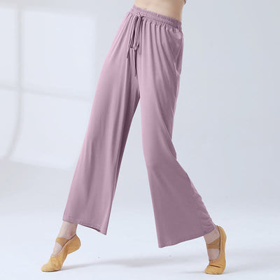 Buddha Stones Loose Modal Drawstring Wide Leg Pants For Yoga Dance - Thistle - US12，UK/AU16，EU44 (3XL) - image 10
