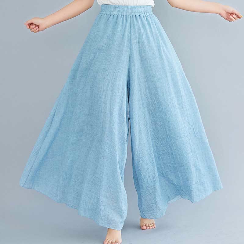 Buddha Stones Women Casual Loose Cotton Linen Wide Leg Pants For Yoga Dance - image 34