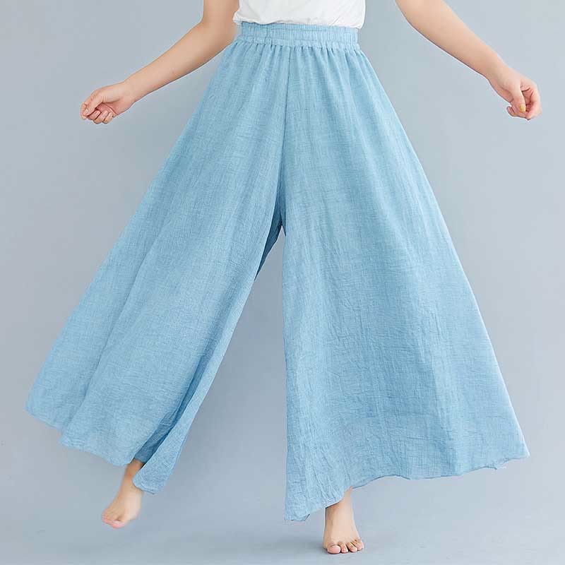 Buddha Stones Women Casual Loose Cotton Linen Wide Leg Pants For Yoga Dance - image 35