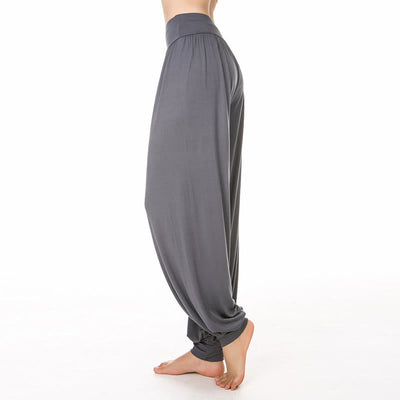 Foviel Solid Color Yoga Dance Long Harem Pants