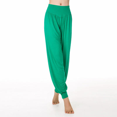 Foviel Solid Color Yoga Dance Long Harem Pants