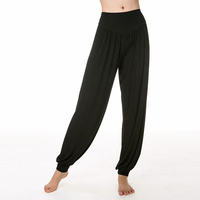 Foviel Solid Color Yoga Dance Long Harem Pants