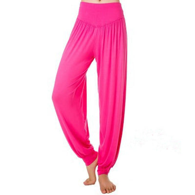 Foviel Solid Color Yoga Dance Long Harem Pants