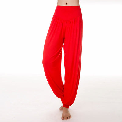 Foviel Solid Color Yoga Dance Long Harem Pants