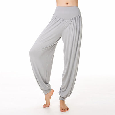 Foviel Solid Color Yoga Dance Long Harem Pants