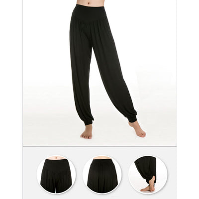 Foviel Solid Color Yoga Dance Long Harem Pants