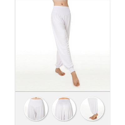 Foviel Solid Color Yoga Dance Long Harem Pants