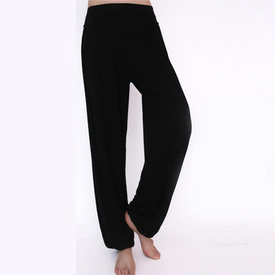 Foviel Solid Color Yoga Dance Long Harem Pants