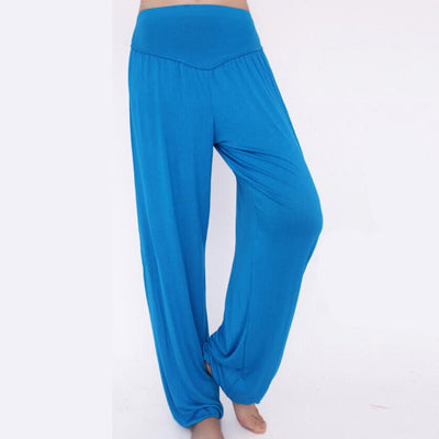 Foviel Solid Color Yoga Dance Long Harem Pants
