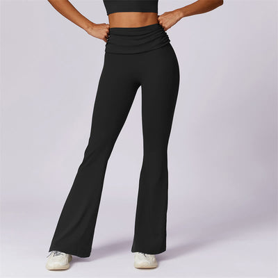 Foviel Sleeveless Backless Strap Tank Top Bra Flared Pants Sports Fitness Yoga