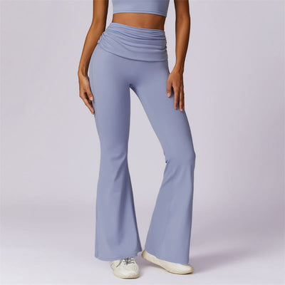 Foviel Sleeveless Backless Strap Tank Top Bra Flared Pants Sports Fitness Yoga