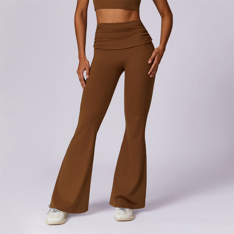 Foviel Sleeveless Backless Strap Tank Top Bra Flared Pants Sports Fitness Yoga