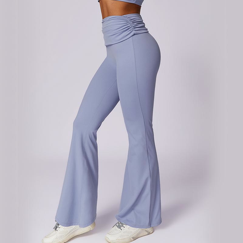Foviel Sleeveless Backless Strap Tank Top Bra Flared Pants Sports Fitness Yoga