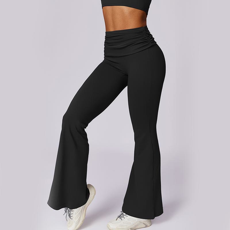 Foviel Sleeveless Backless Strap Tank Top Bra Flared Pants Sports Fitness Yoga