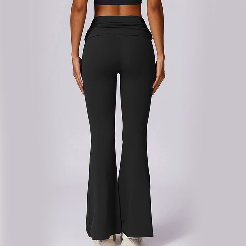 Foviel Sleeveless Backless Strap Tank Top Bra Flared Pants Sports Fitness Yoga