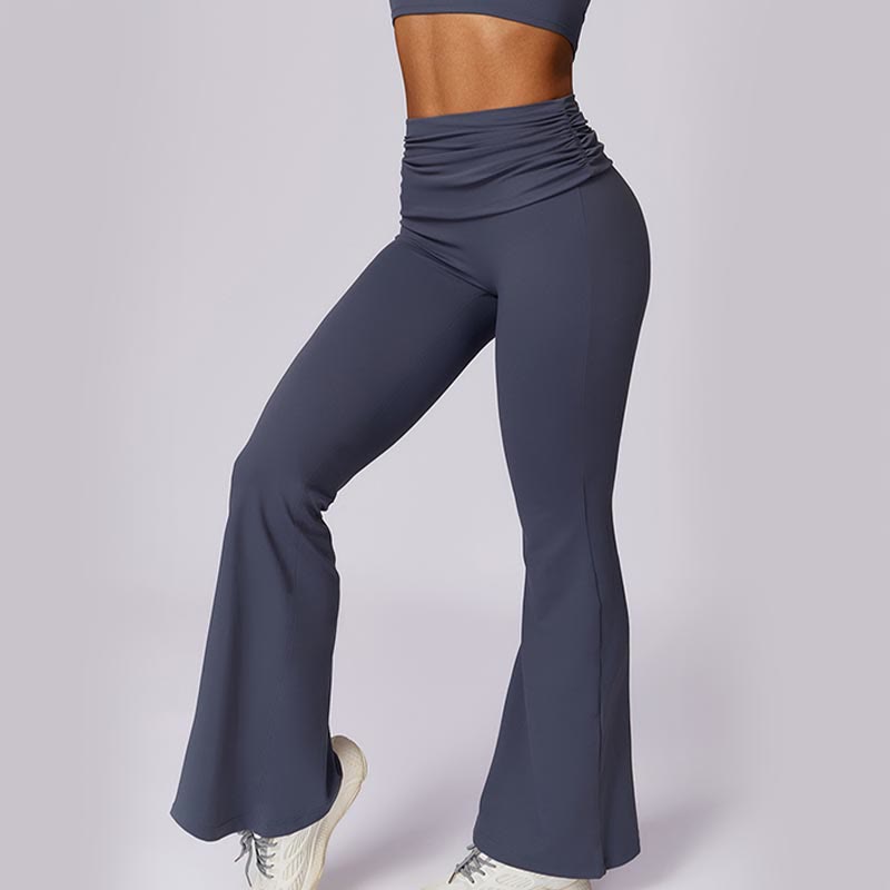 Foviel Sleeveless Backless Strap Tank Top Bra Flared Pants Sports Fitness Yoga