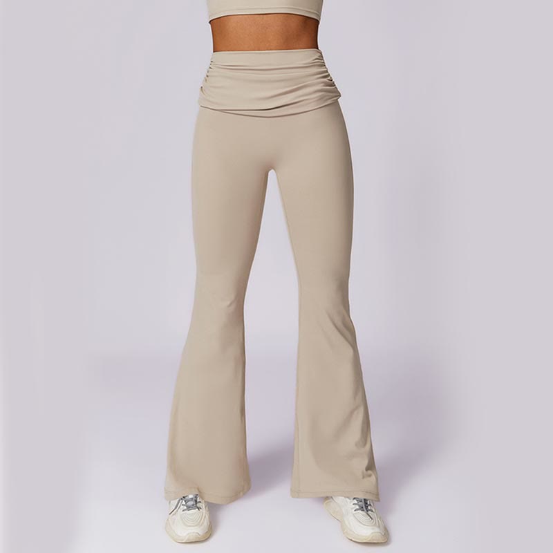Foviel Sleeveless Backless Strap Tank Top Bra Flared Pants Sports Fitness Yoga