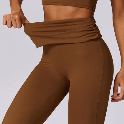 Foviel Sleeveless Backless Strap Tank Top Bra Flared Pants Sports Fitness Yoga