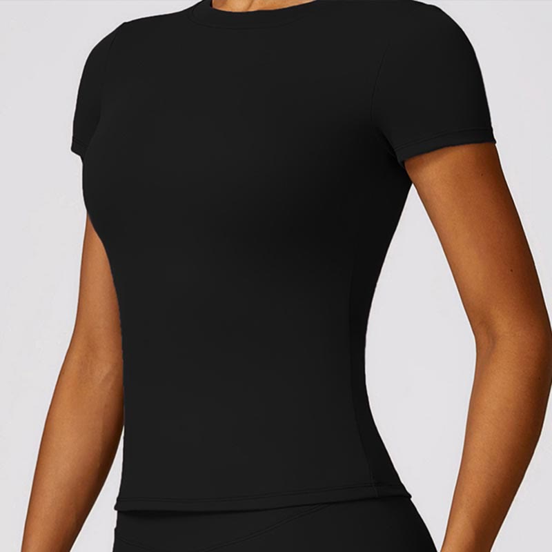 Buddha Stones Women Short Sleeve T-Shirt Top High Waist Leggings Pants For Sports Yoga - image 3