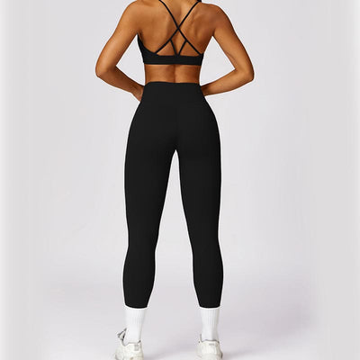 Buddha Stones Women Short Sleeve T-Shirt Top High Waist Leggings Pants For Sports Yoga - image 12