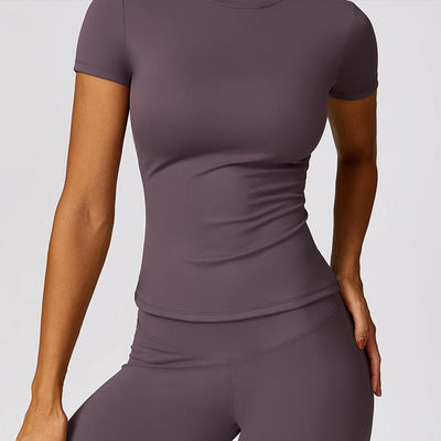 Buddha Stones Women Short Sleeve T-Shirt Top High Waist Leggings Pants For Sports Yoga - image 43