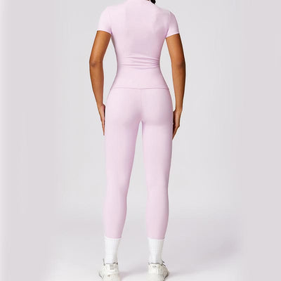 Buddha Stones Women Short Sleeve T-Shirt Top High Waist Leggings Pants For Sports Yoga - image 65