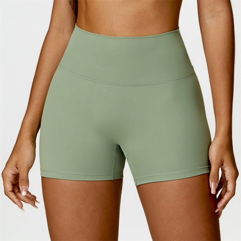 Buddha Stones Gym Sports Yoga Backless Bra Crop Tank Top Shorts - Green - Shorts - US6，UK/AU10，EU38 (XL) - image 29