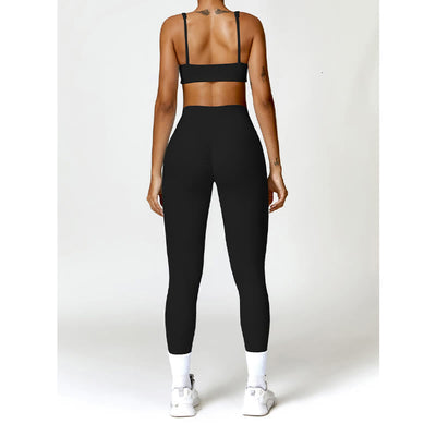 Buddha Stones Gym Sports Yoga Backless Bra Crop Tank Top Shorts - image 5