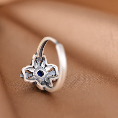 Buddha Stones Tibet 925 Sterling Silver Natural Lazurite Positive Adjustable Ring - image 7