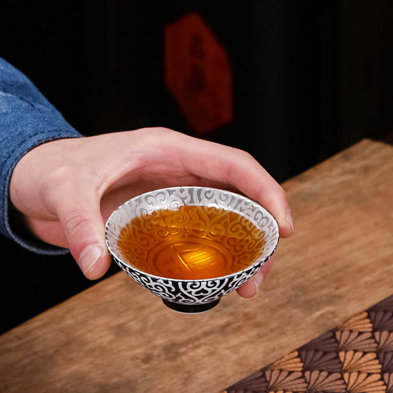 Tasse à thé en céramique Foviel motif Tibet caractère Fu, tasse à thé Kung Fu 55 ml