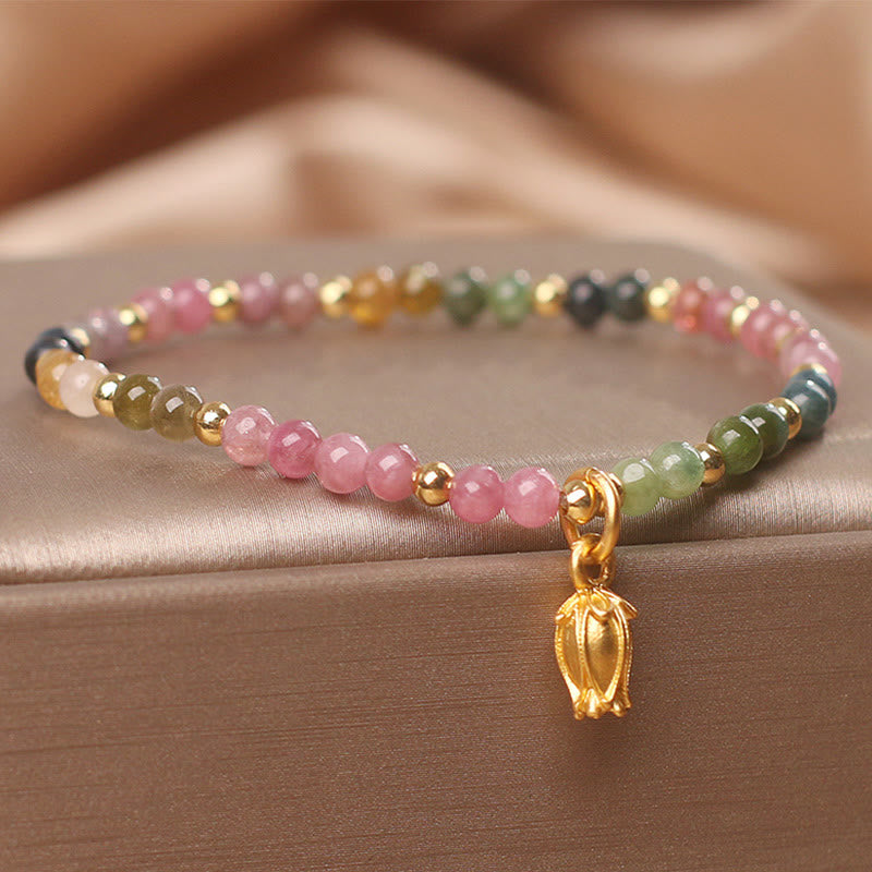 Foviel Colorful Tourmaline Flowers Positive Bracelet