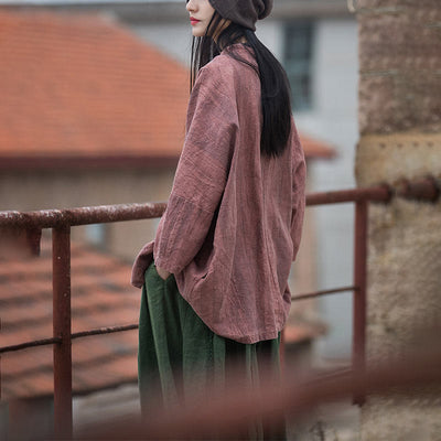 Veste Foviel à lacets style tie-dye, haut de méditation zen ouvert sur le devant