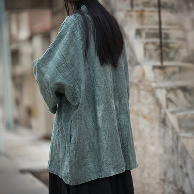 Veste Foviel à lacets style tie-dye, haut de méditation zen ouvert sur le devant