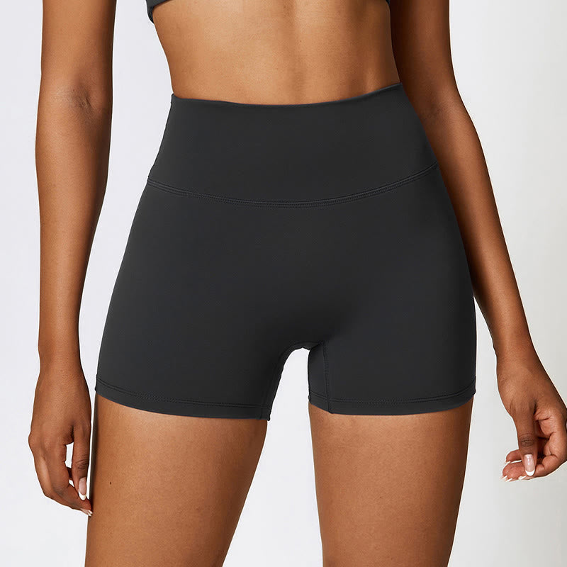 Buddha Stones Solid Color Crop Tank Top High Waist Shorts Sports Fitness Gym Yoga Outfits - Black - Shorts - US8-10，UK/AU12-14，EU40-42 (XL) - image 20