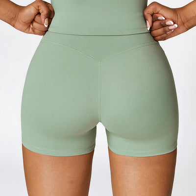 Buddha Stones Solid Color Crop Tank Top High Waist Shorts Sports Fitness Gym Yoga Outfits - image 60