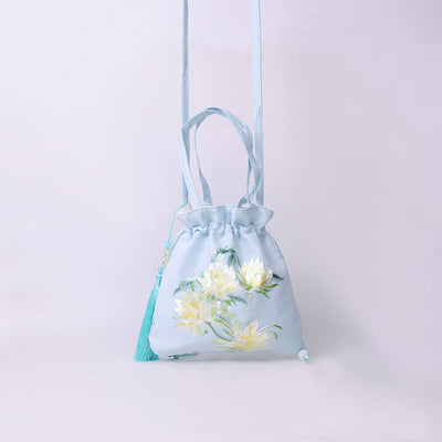 Buddha Stones Suzhou Embroidery Lotus Deer Epiphyllum Peony Rabbit Cotton Linen Tote Crossbody Bag Shoulder Bag Handbag - image 6