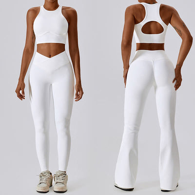 Foviel Ärmellose Crop Tank Top Flared Hose Sport Fitness Yoga