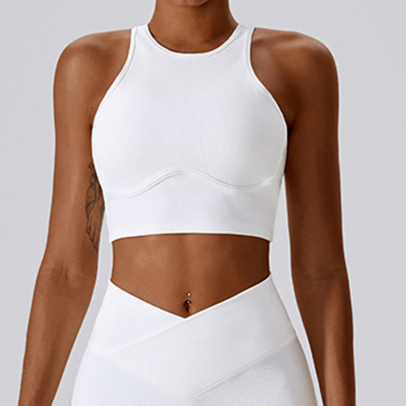 Foviel Ärmellose Crop Tank Top Flared Hose Sport Fitness Yoga