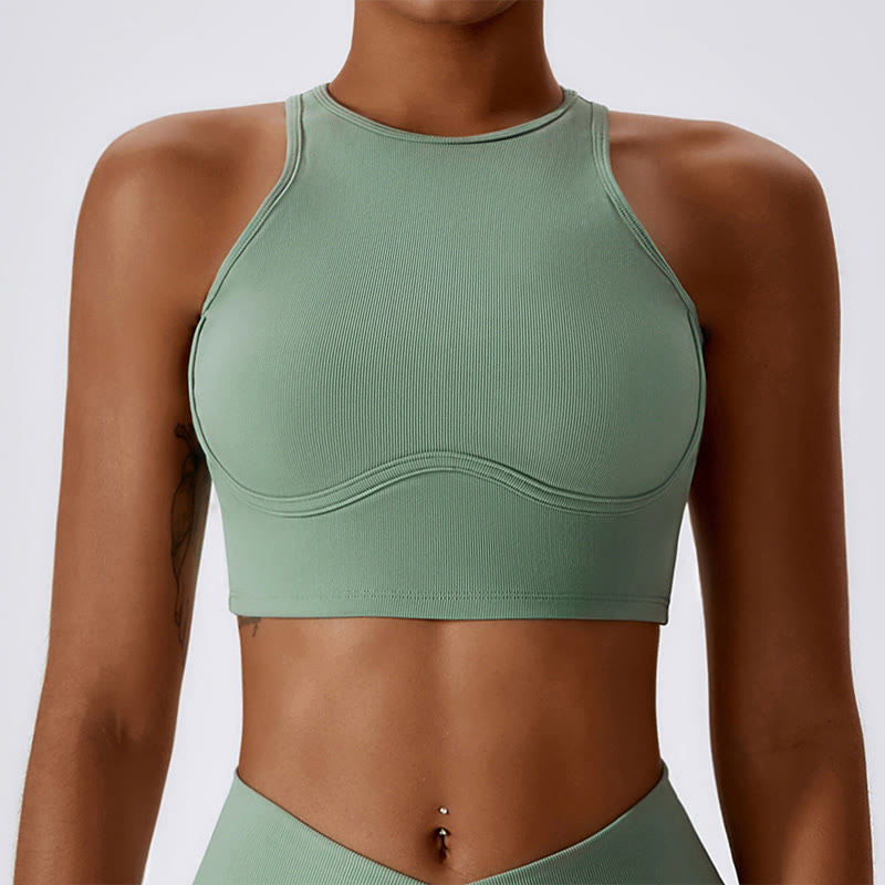 Foviel Ärmellose Crop Tank Top Flared Hose Sport Fitness Yoga